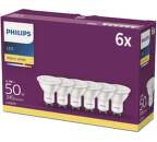 LED Philips žárovka 6-balení, 4,7W, GU10, teplá bílá