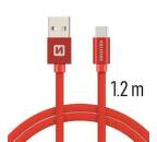 Swissten USB/USB-C kabel 1,2 m, červená