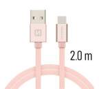 Swissten USB/USB-C kabel 2,0 m. růžově-zlatá