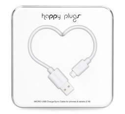 Happy Plugs microUSB kabel 2m, bílá