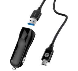 Sturdo Nabíječka do auta 2A s káblom USB typ C, 3A, 1m (černá)