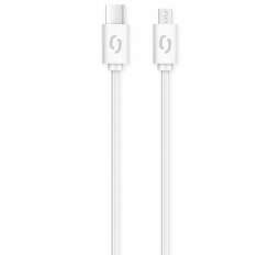 Aligator dátový kábel USB-C / Micro USB 1 m 3 A biela