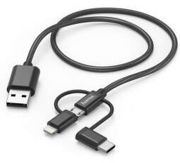 Hama 183304 3v1 USB-A / micro USB 1,5 m černý