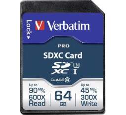 Verbatim Pro Secure Digital SDXC 64 GB UHS-I Class 10
