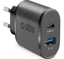 SBS USB-C/USB 2.1A iC černá