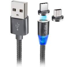 SBS USB-C/Micro USB/USB kabel 1 m černý