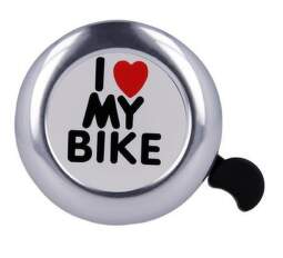 Forever Outdoor I love my bike zvonček na bicykel strieborný
