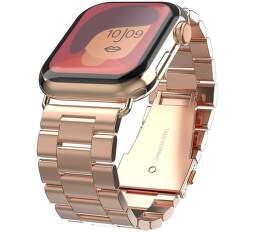Swissten kovový řemínek pro Apple Watch 38-40 mm růžově zlatý