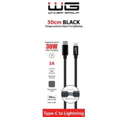 Winner datový kabel Lightning/USB-C 0,5 m 3 A černý