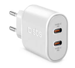 SBS adaptér 2x USB-C 20 W PD bílý