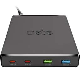 SBS GaN nabíjecí stanice 2× USB-A/2× USB-C 75 W PD černá