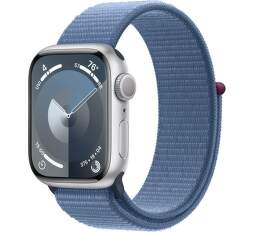 Apple Watch Series 9 GPS 41 mm stříbrný hliník s modrým řemínkem