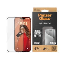 PanzerGlass Ultra-Wide Fit tvrdené sklo s aplikátorom pre iPhone 15 Plus čierne (1)