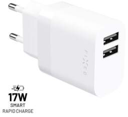 Fixed FIXC17N-2U-WH nabíječka 2x USB Smart Rapid Charge 17W bílá