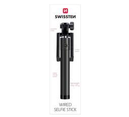 Swissten selfie tyč s 3,5 mm konektorem 81 cm, černá