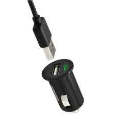 Mobilnet USB autonabíječka 1A, černá + microUSB kabel 1 m