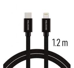 Swissten USB-C/Lightning datový kabel 1,2m, černá