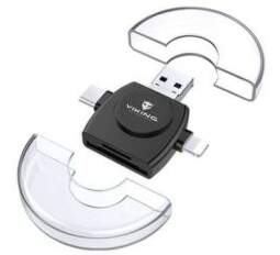 Viking 4v1 Lightning/micro USB/USB-A 3.0/USB-C černá