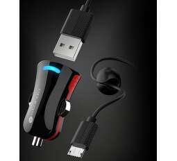 Sturdo autonabíječka 1x USB + micro USB kabel, černá