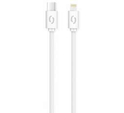 Aligator dátový kábel USB-C / Lightning 1 m 3 A biela