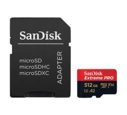 SanDisk Extreme Pro microSDXC 512 GB 170 MB/s A2 C10 V30 UHS-I U3 + Adaptér