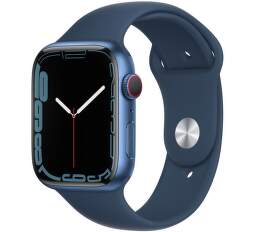 Apple Watch Series 7 GPS + Cellular 45 mm modrý hliník s hlbokomorsky modrým športovým remienkom