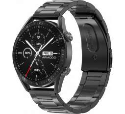 Chytré hodinky Armodd Silentwatch 5 Pro černé s kovovým + silikonovým řemínkem
