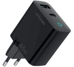 Fonex síťová nabíječka USB-A/USB-C 65 W PD černá