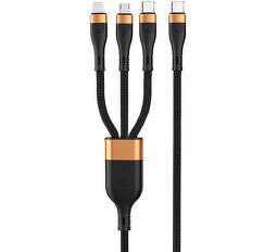 Winner 3v1 kabel USB-C/Lightning/Micro USB 1,5 m černý