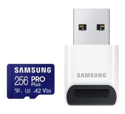 Samsung PRO Plus MicroSDXC paměťová karta 256 GB + USB adaptér