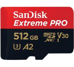SanDisk Extreme PRO Micro SDXC 512 GB UHS-I U3 paměťová karta + adaptér