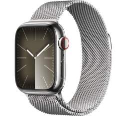 Apple Watch Series 9 GPS + Cellular 41 mm stříbrná nerezová ocel milánský tah S/M