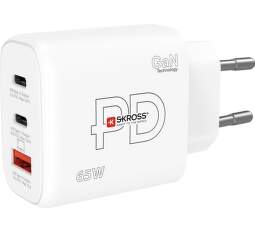 Skross Power Charger GaN síťová nabíječka USB-A/2× USB-C 65 W PD bílá