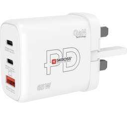 Skross Power Charger GaN UK síťová nabíječka USB-A/2× USB-C 65 W PD bílá