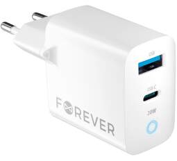 Forever TC-06-20AC síťová nabíječka USB/USB-C 20 W bílá
