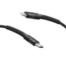 Mobilnet USB-C/Lightning kabel 20 W 1 m černý