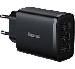 Baseus CCXJ020101 Compact nabíječka 3x USB 17 W černá