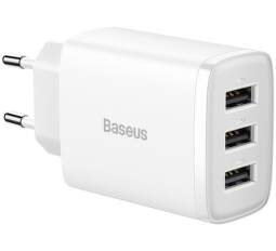 Baseus CCXJ020102 Compact nabíječka 3x USB 17 W bílá
