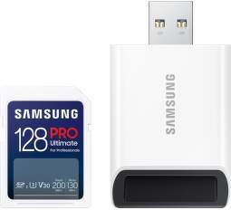 Samsung PRO Ultimate SDXC 128 GB Class 10 U3 A2 UHS-I V30 + USB adaptér