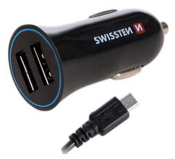 Swissten autonabíječka 2,4A 2 x USB