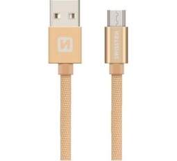 Swissten Textile kabel USB/Micro USB 0,2 m, zlatá