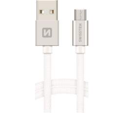 Swissten kabel USB/Micro USB 1,2 m, stříbrná
