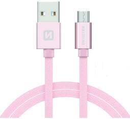 Swissten kabel USB/Micro USB 2,0 m, růžovo-zlatá