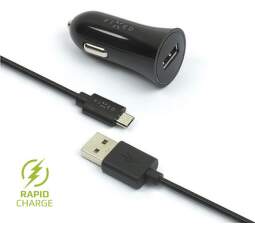 Fixed autonabíječka + dátový kabel micro USB 2,4 A, černá