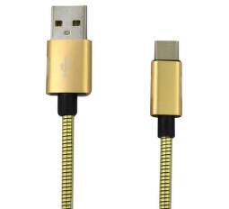 Mobilnet USB/Micro USB kabel 1 m, zlatá
