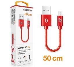 Aligator Premium micro USB kabel 2A 50 cm, červená