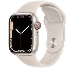 Apple Watch Series 7 GPS + Cellular 41 mm hviezdne biely hliník s hviezdne bielym športovým remienkom-1_EAEN
