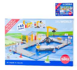 Siku 55125592 set hraček World nakládací přístav s molem a člunem