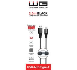 Winner datový kabel USB-C 2 m 3 A černý