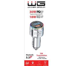 Winner univerzální BT FM transmitter USB/USB-C 20 W stříbrný